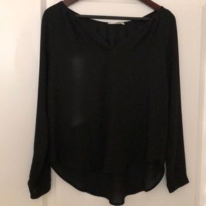 Francesca’s Long Sleeve Black Blouse